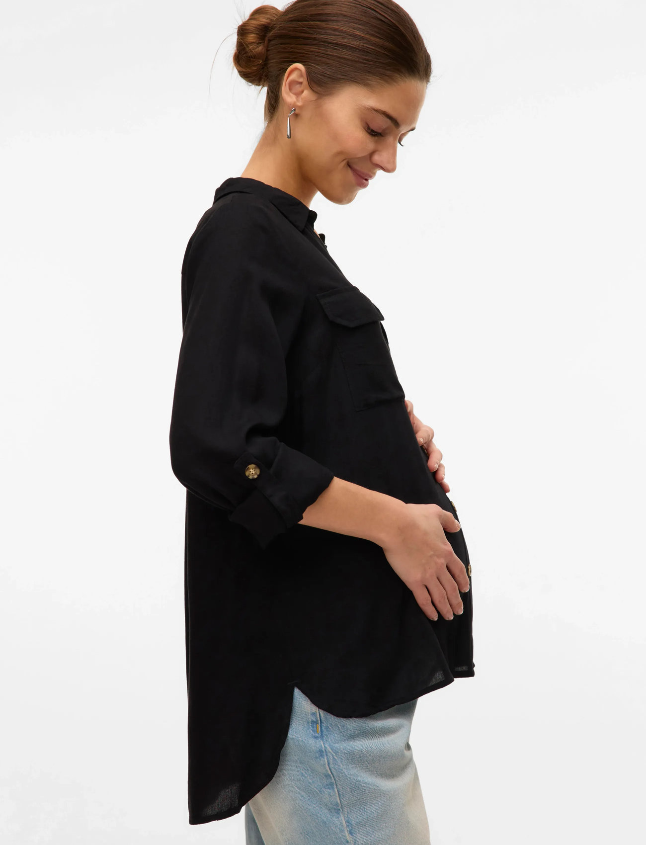 Vero Moda Maternity Vmmbumpy L/S Shirt New Noos, XS, Black, Skjorter > Langærmede, Dame