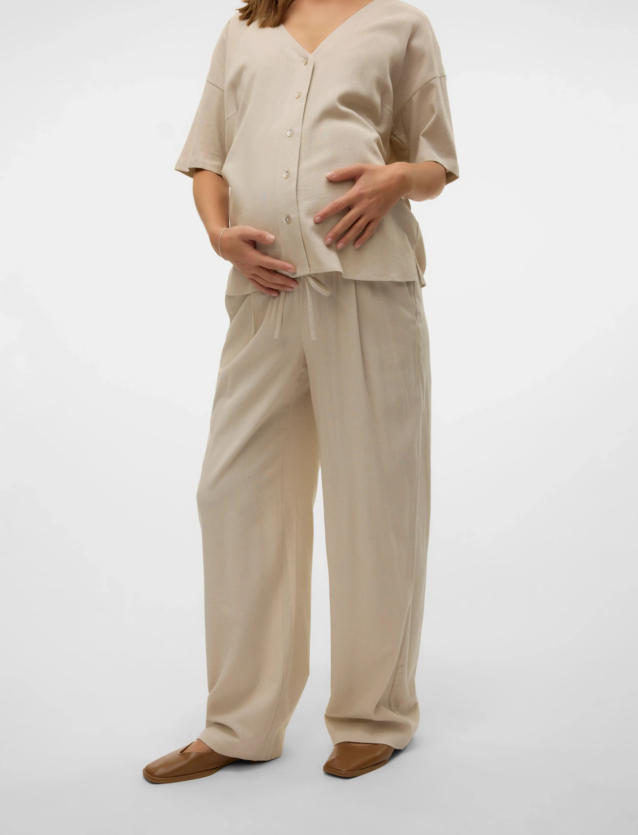 Vero Moda Maternity Vmmjesmilo Wide Pants Wvn Ga, XL, Cream, Bukser > Joggers, Dame