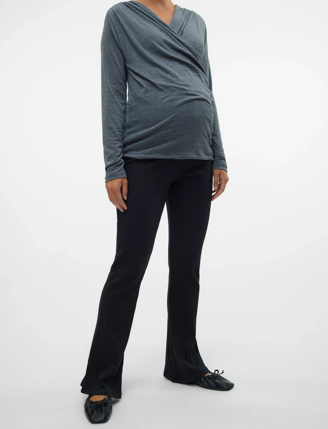 Vero Moda Maternity Vmmlavender Hw Flared Leggings Noos, M, Black, Underdele > Leggings, Dame