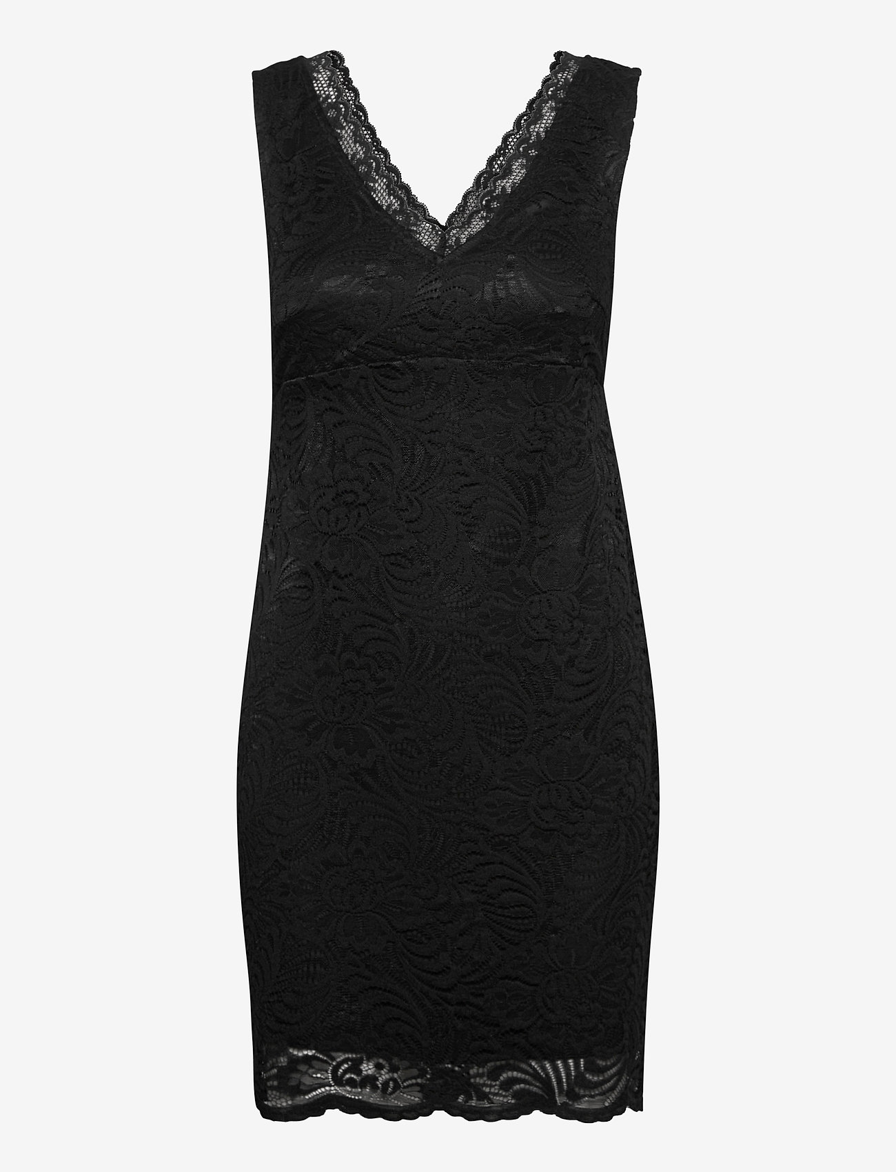 Vero Moda - VMJANNE SL SHORT LACE DRESS JRS BOO - sukienki dopasowane - black - 0