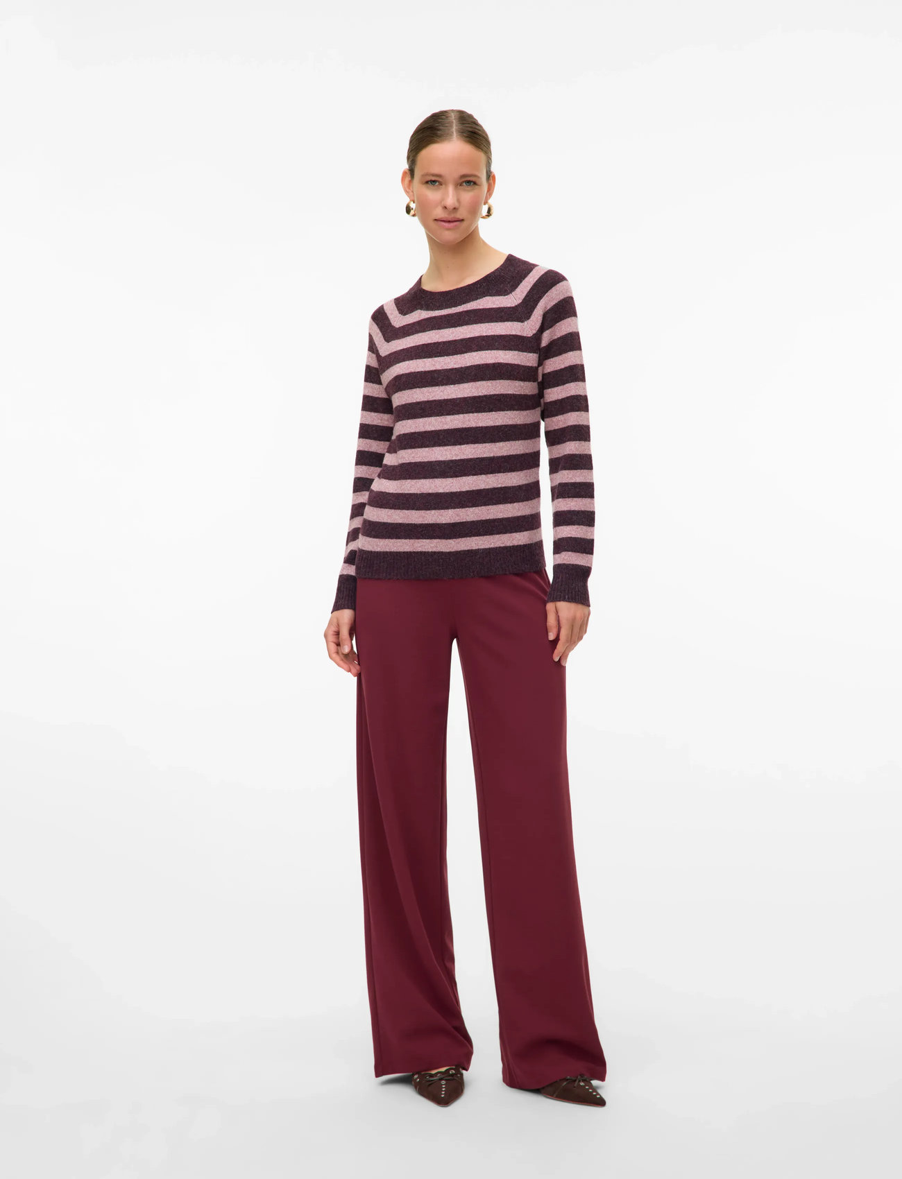 Vero Moda Vmdoffy Ls O-Neck Blouse Ga Noos, M, Pink, Strik > Trøjer, Dame