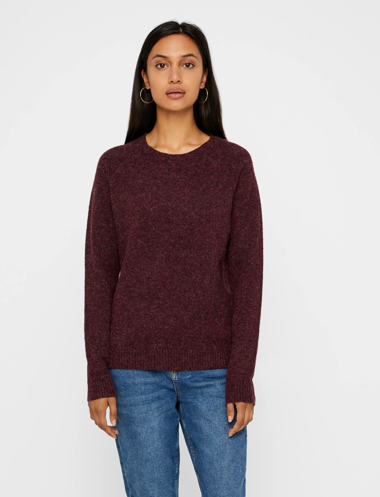 Vero Moda Vmdoffy Ls O-Neck Blouse Ga Noos, S, Purple, Strik > Trøjer, Dame