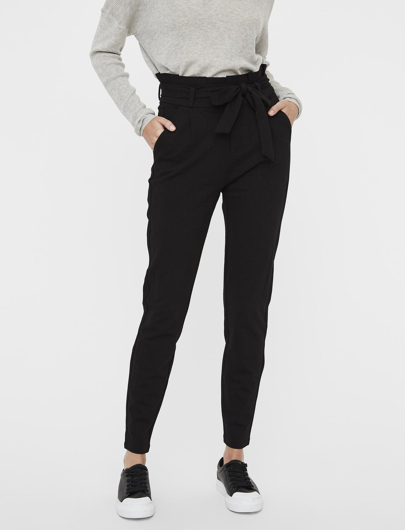 New Look high waist paperbag trousers in black  ASOS