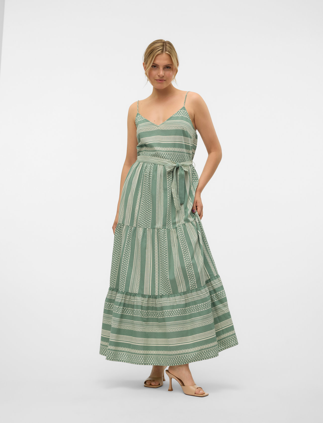Vero Moda Vmdicthe Singlet Ancle Dress Wvn Ga, S, Green, Kjoler > Maxikjole, Dame
