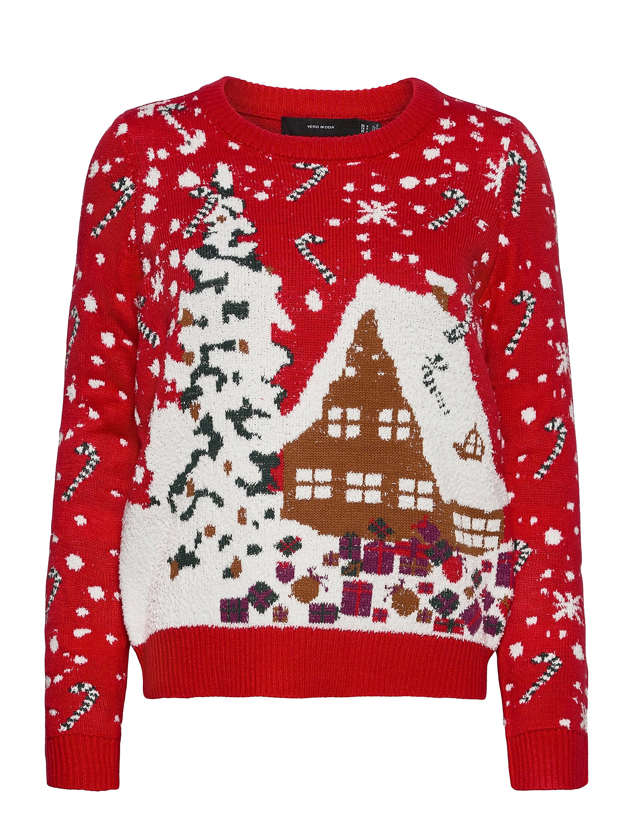 Vmsnowfall Ls O-Neck Blouse Nvl Christmas Sweaters Rød Vero Moda fra Vero Moda til i Blå - Pashion.dk