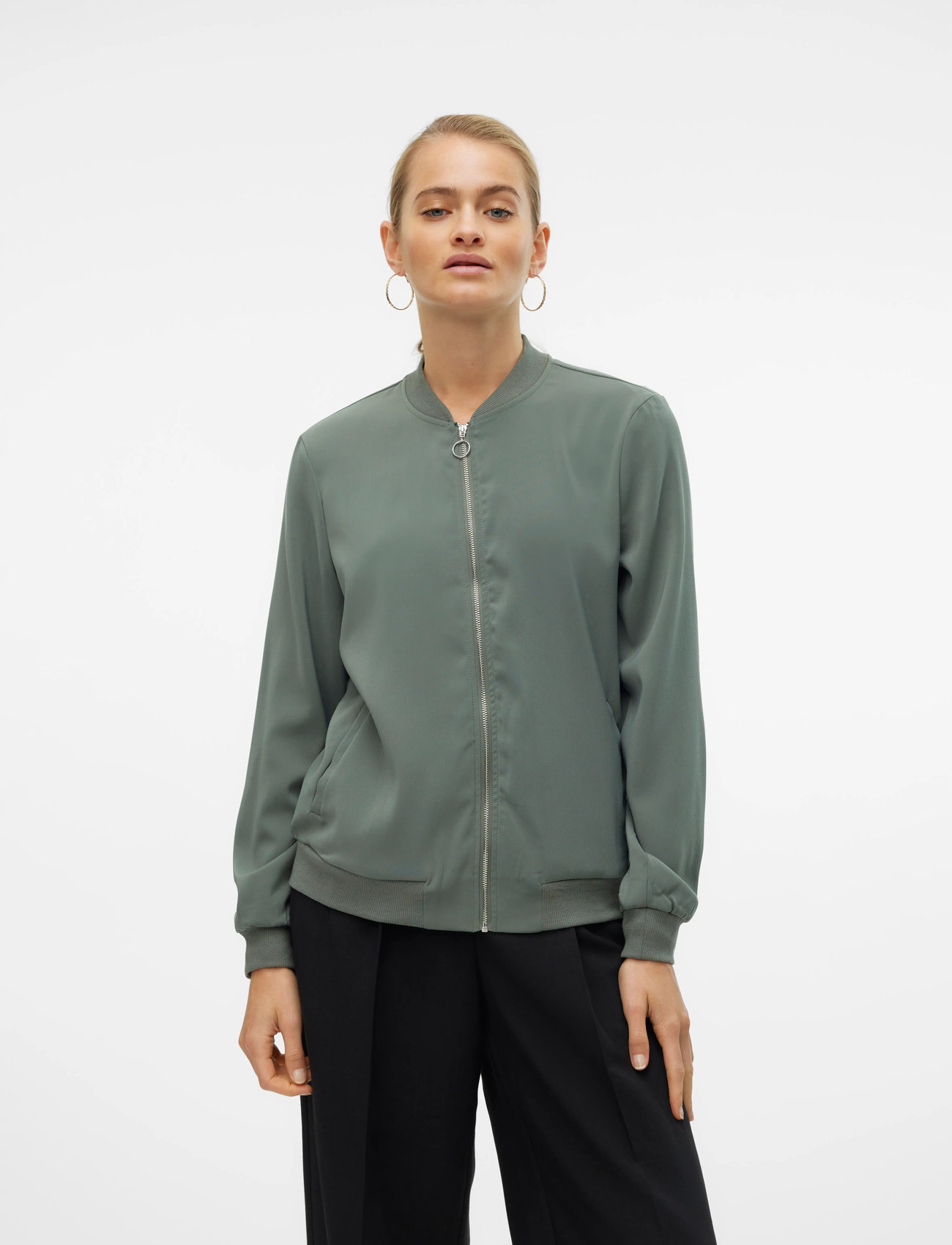 Vero Moda Vmcoco L/S Bomber Noos, L, Green, Jakker > Bomberjakker, Dame
