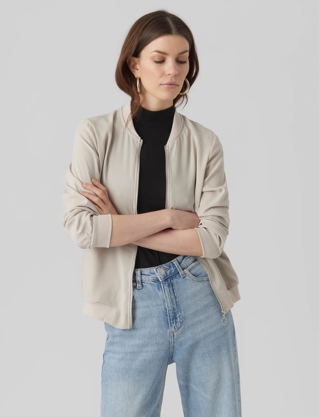 Vero Moda Vmcoco L/S Bomber Noos, XS, Grey, Jakker > Bomberjakker, Dame