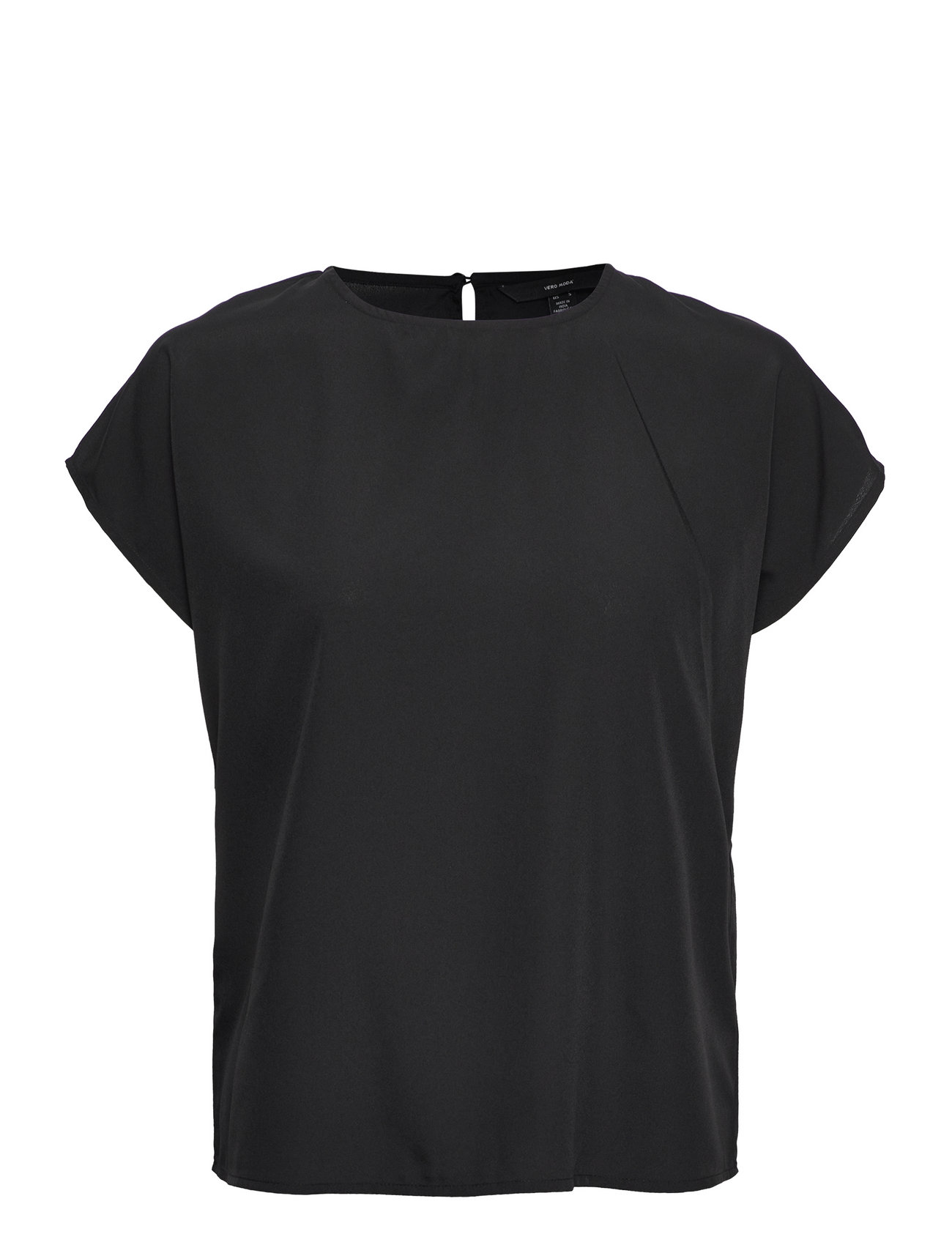 Vmfiona Ss Wide Top Wvn Lt Black Vero Moda