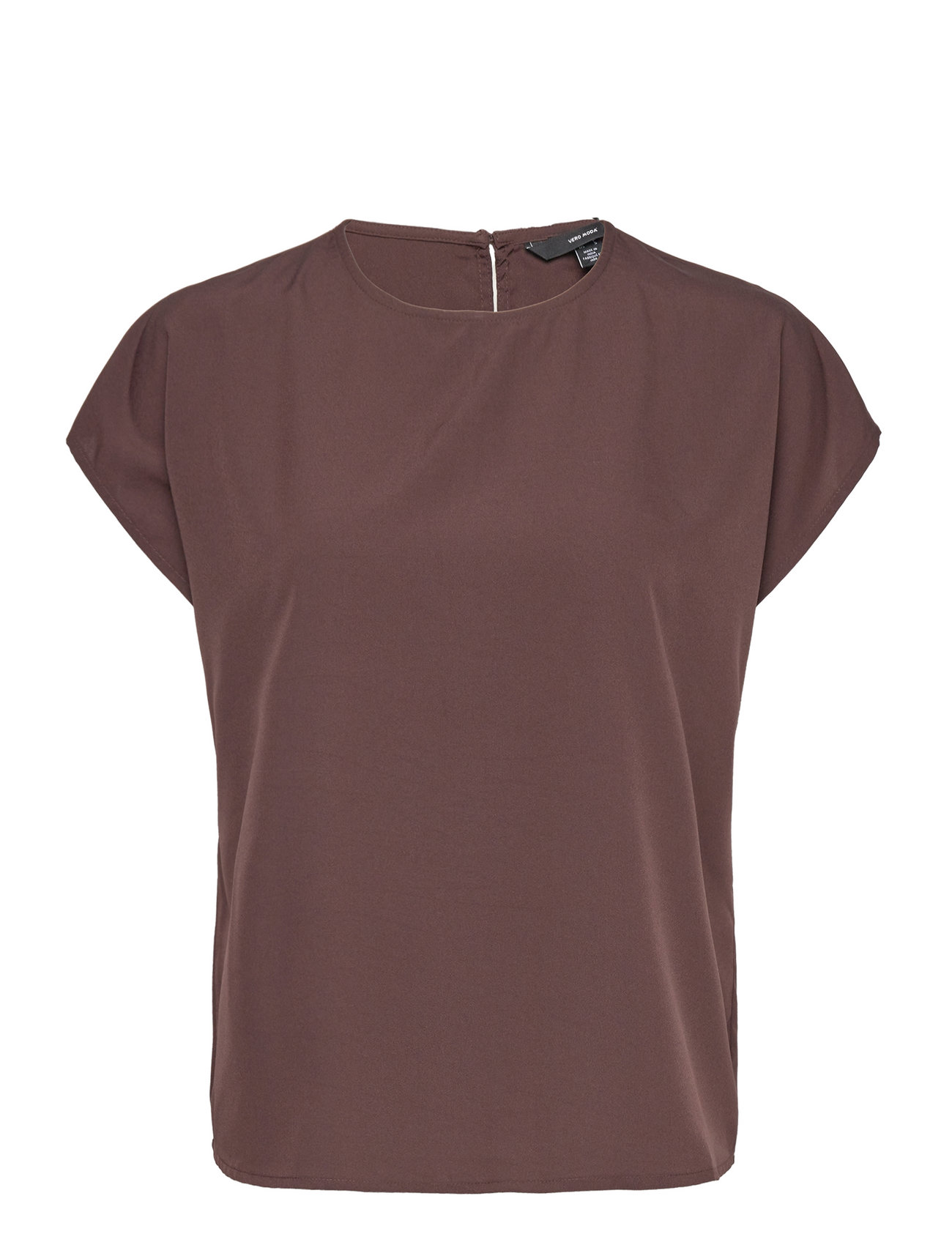 Vmfiona Ss Wide Top Wvn Lt Brown Vero Moda