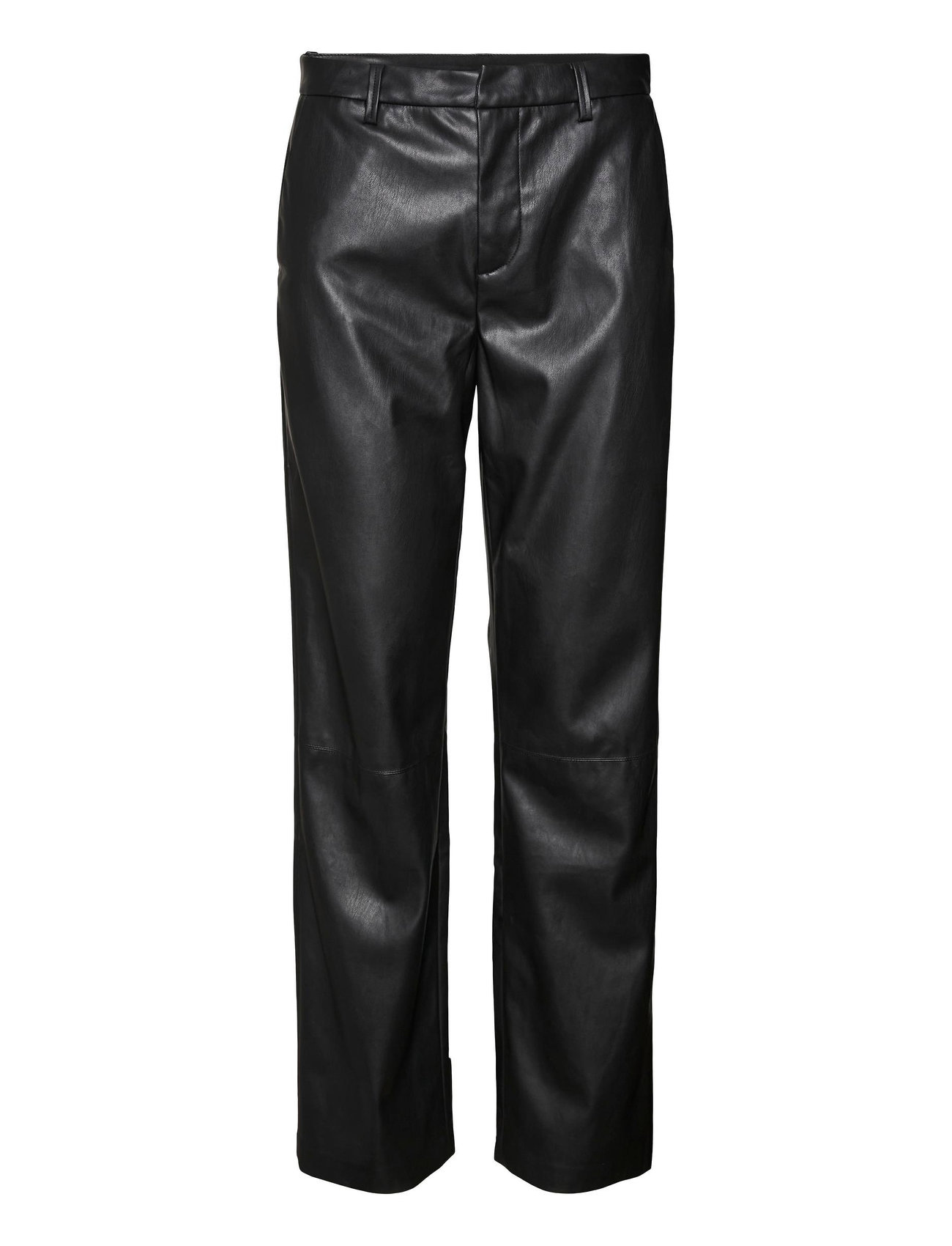 Vmolympiazamira Mw Straight Pl Pant Noos Bottoms Trousers Leather Leggings-Bukser Black Vero Moda