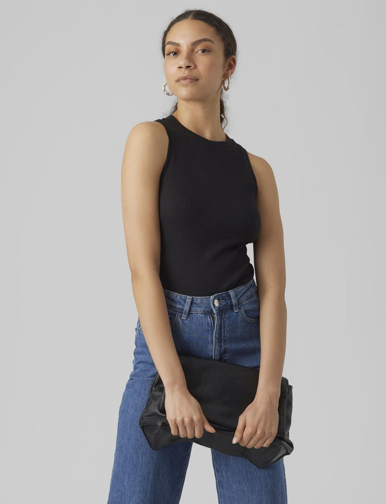 Vero Moda Vmlavender Sl Top Vma Jrs Noos, XS, Black, T-Shirts & Toppe > Uden Ærmer, Dame