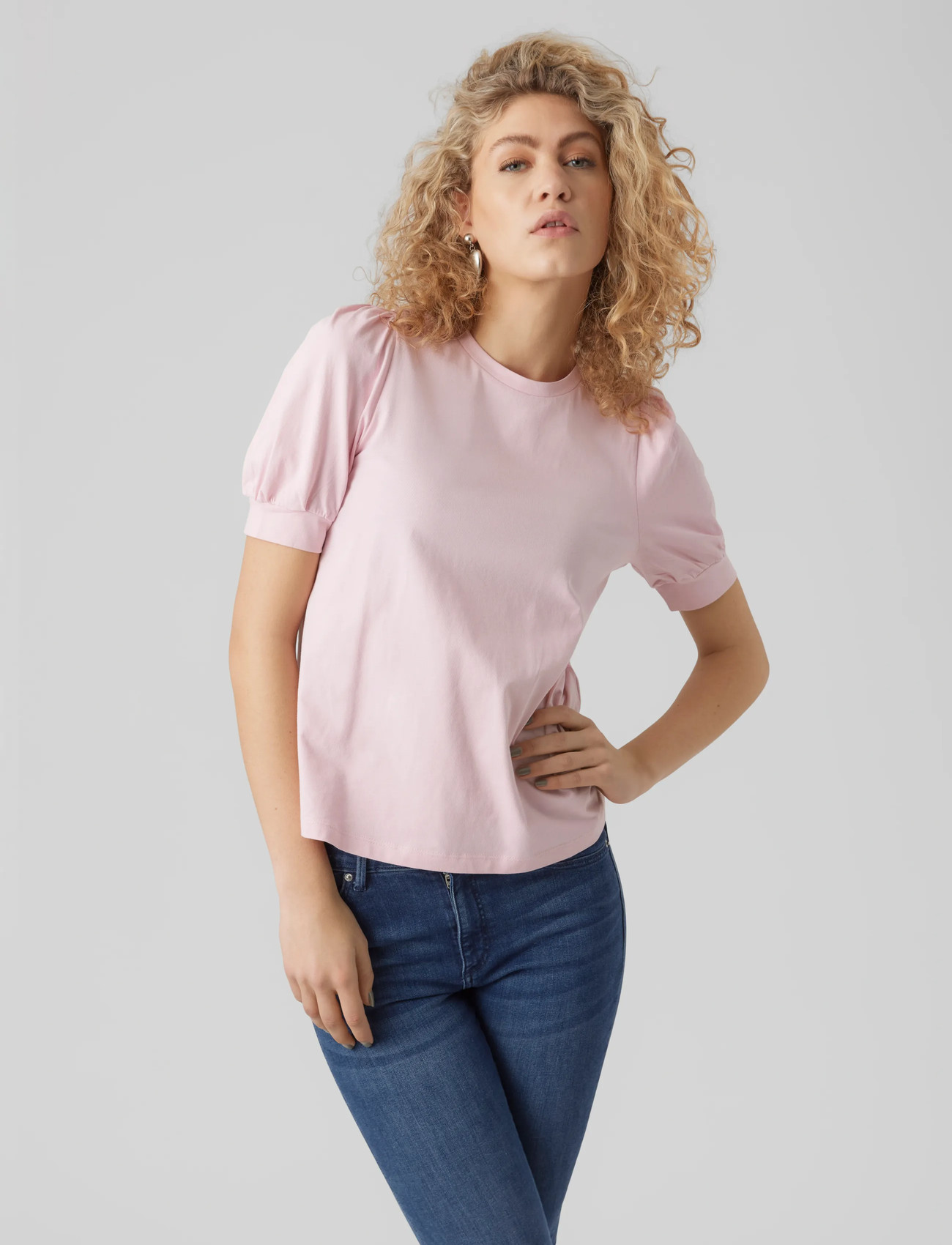 Vero Moda Awkerry 2/4 O-Neck Top Noos, XS, Pink, T-Shirts & Toppe > Kortærmede, Dame