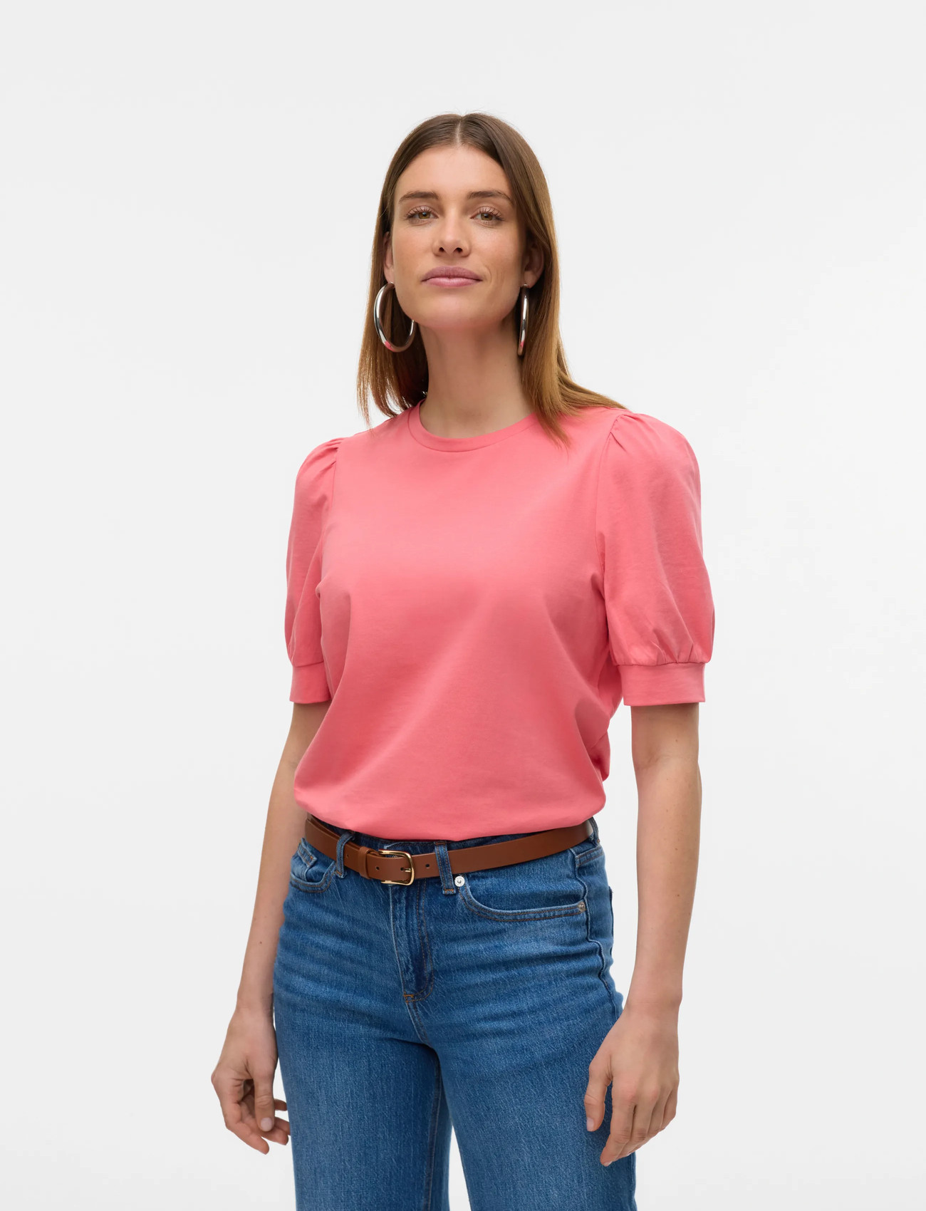 Vero Moda Awkerry 2/4 O-Neck Top Noos, M, Coral, T-Shirts & Toppe > Kortærmede, Dame