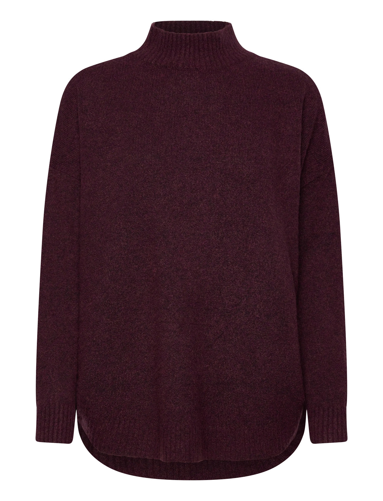 Vero Moda Vmplaza Ls Highnck Long Pullover Ga Noos, XL, Burgundy, Strik > Trøjer, Dame