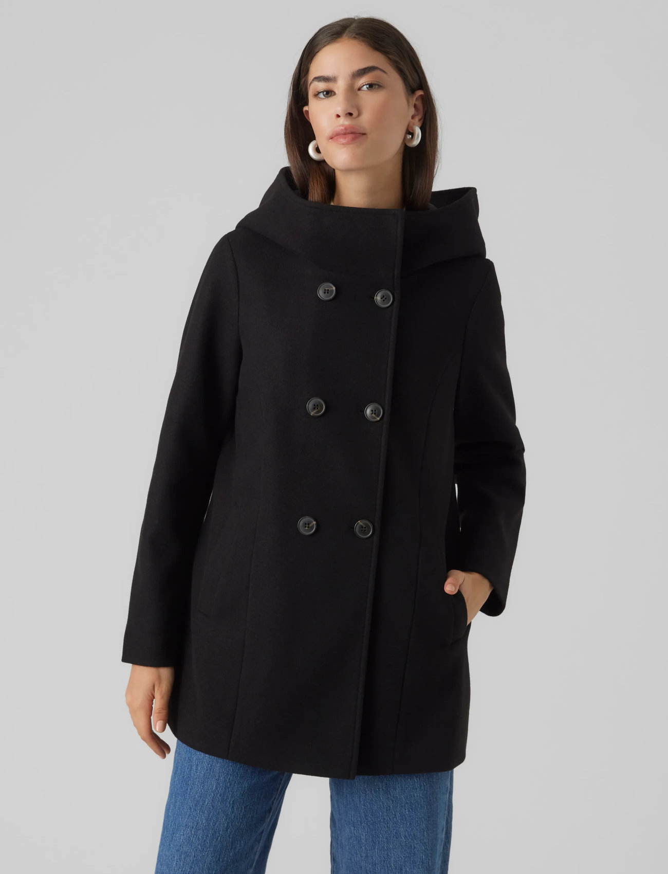 Vero Moda Vmfortuneshila Jacket Ga Noos, M, Black, Frakker > Vinterfrakker, Dame
