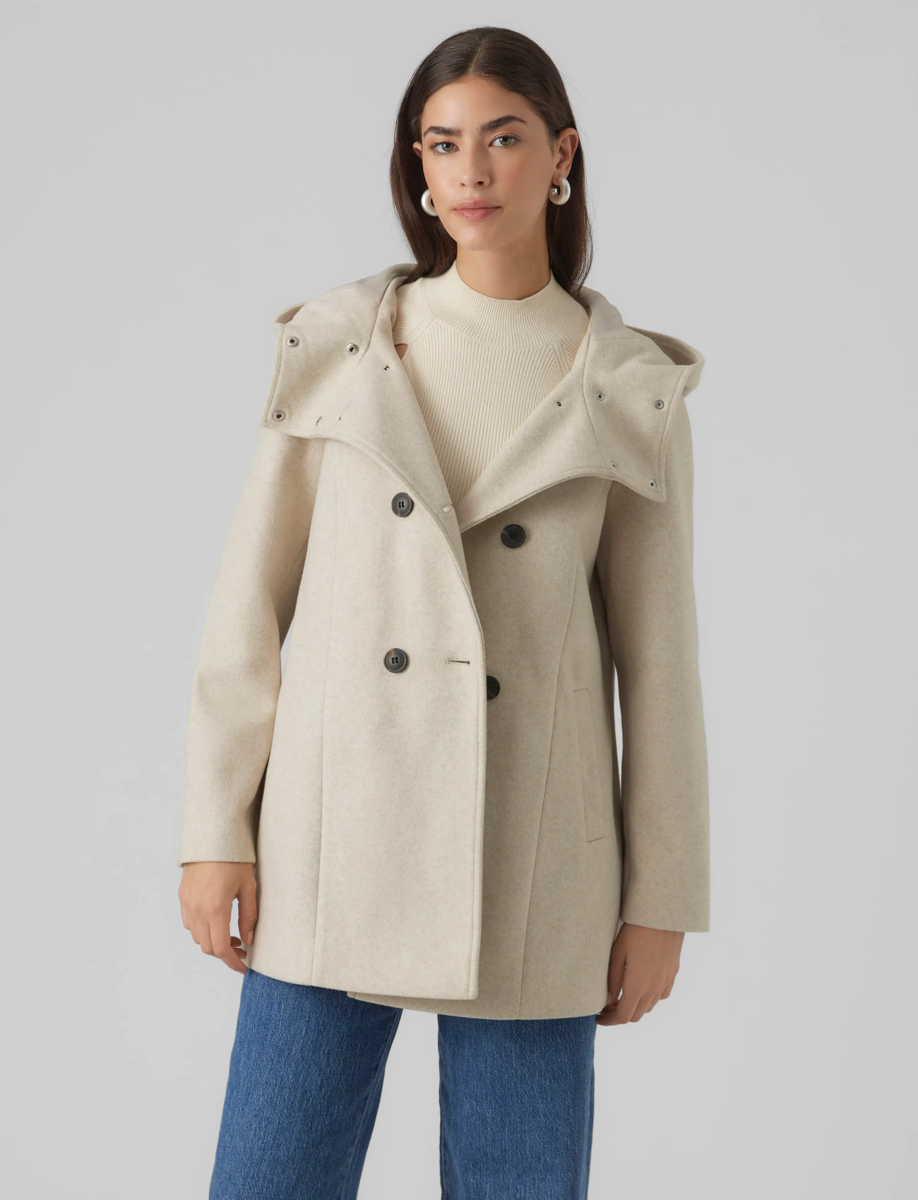 Vero Moda Vmfortuneshila Jacket Ga Noos, S, Beige, Frakker > Vinterfrakker, Dame