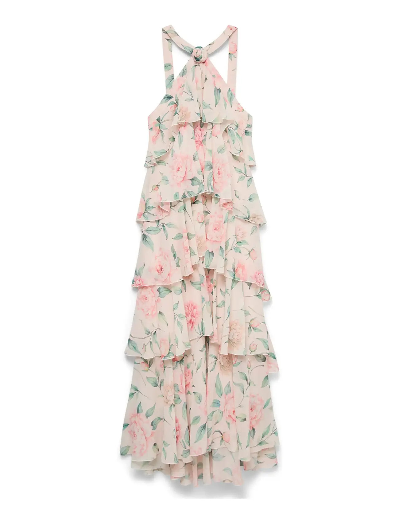 Vero Moda Vmfelicia Sl Ruffle Maxi Dress Exp, L, Pink, Kjoler > Maxikjole, Dame