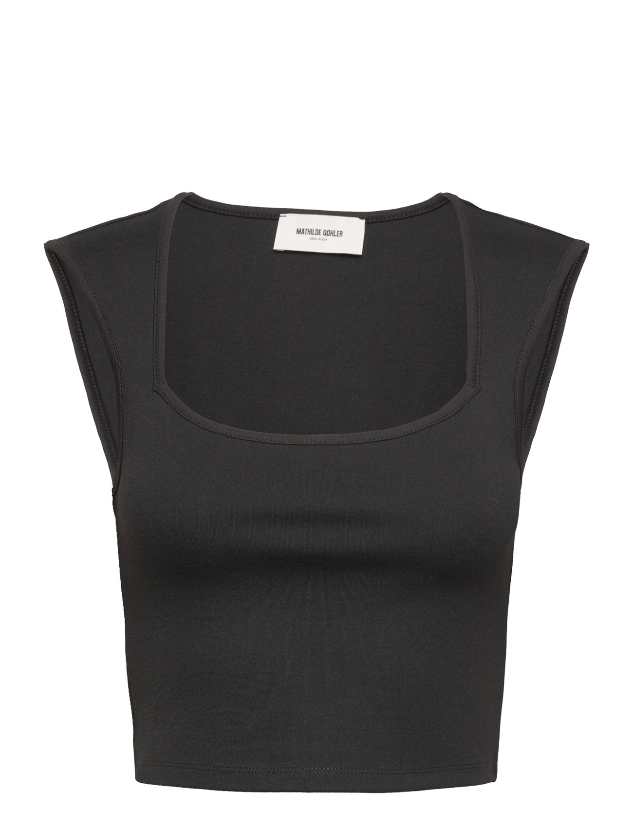 Vero Moda Curve seamless square neck tank top in black