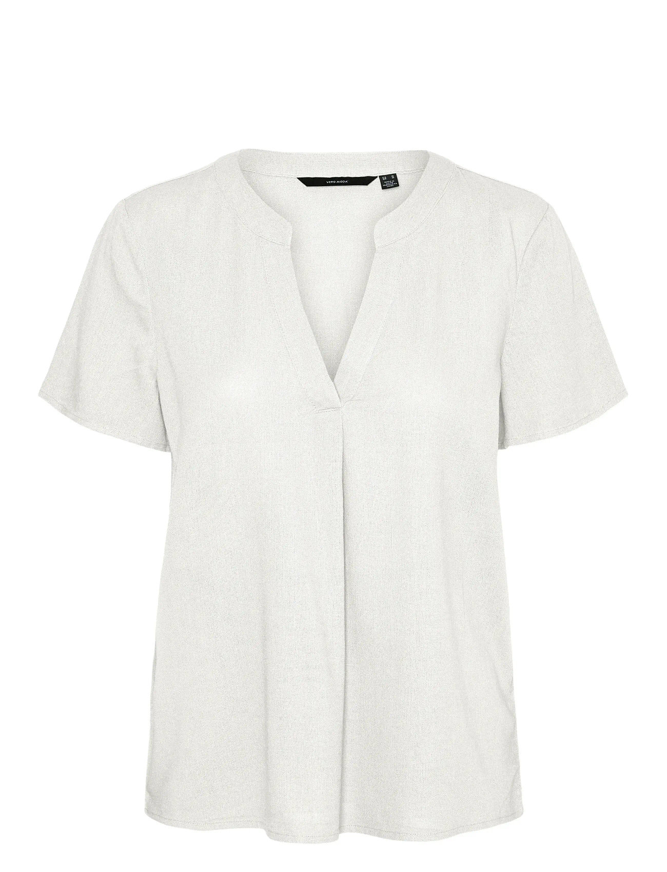 Vmmymilo Ss V-Neck Top Wvn Ga White Vero Moda