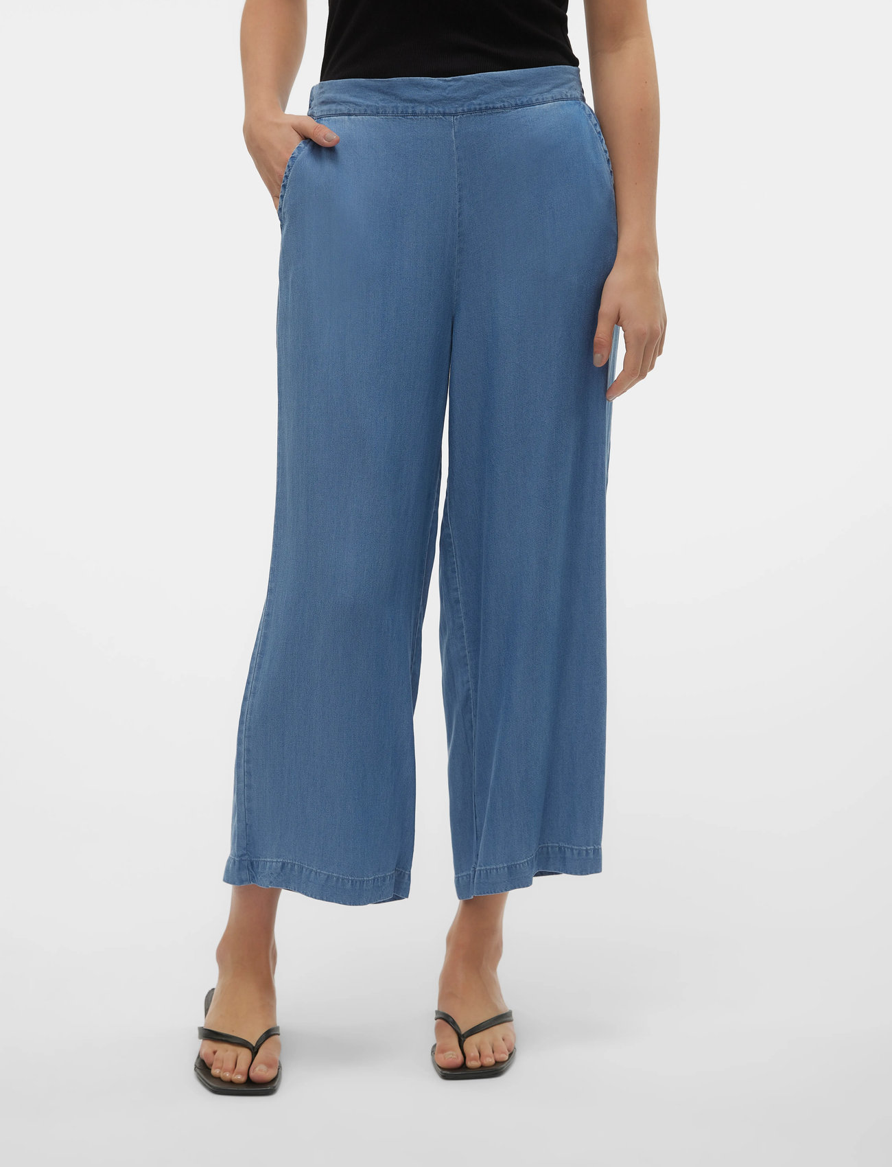 Vero Moda Vmbree Mr Wide Tencel Culotte Ga Noos, L, Blue, Bukser > Culottes, Dame