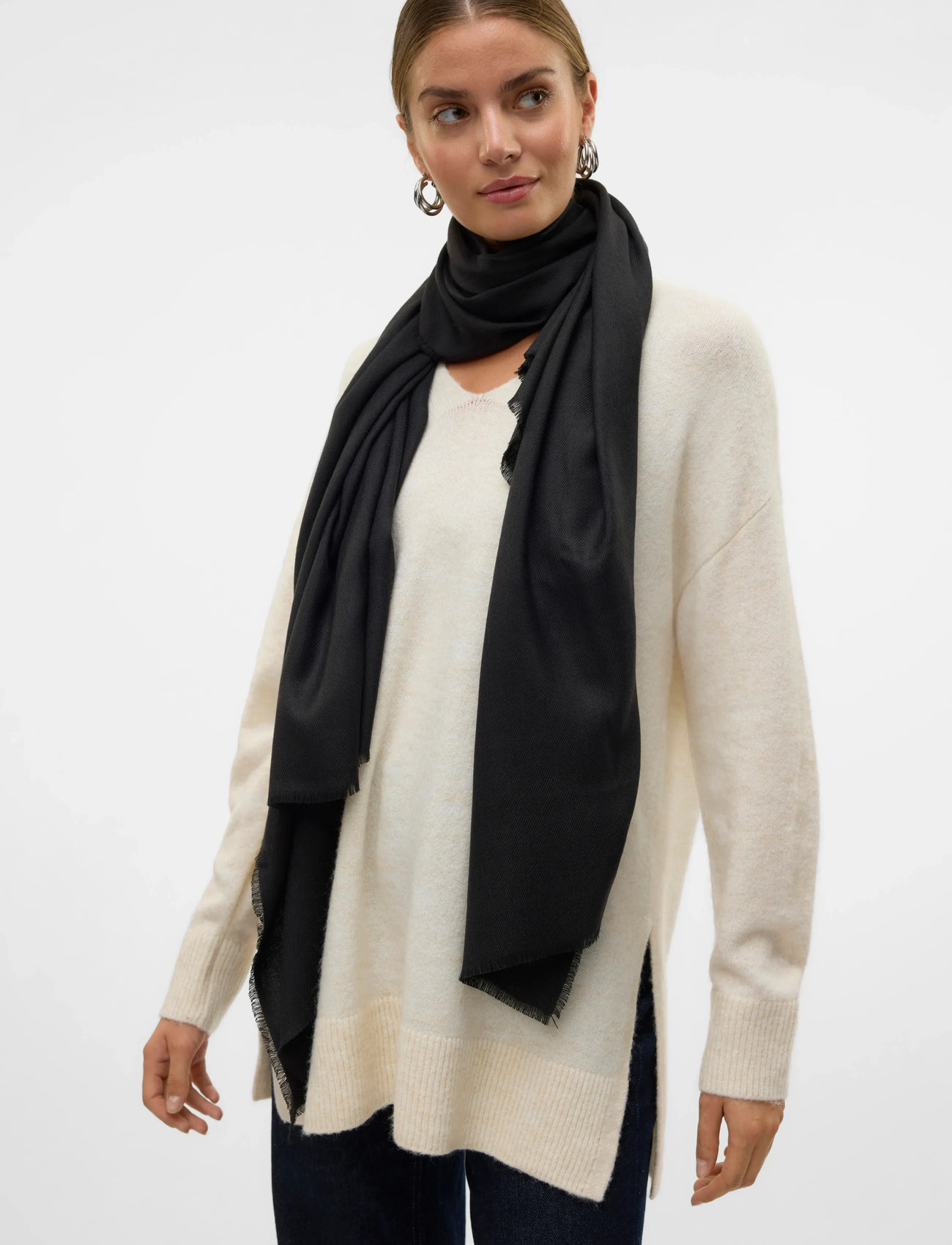 Vero Moda Vmcarrie Scarf Noos, One Size, Black, Tørklæder > Vintertørklæder, Dame
