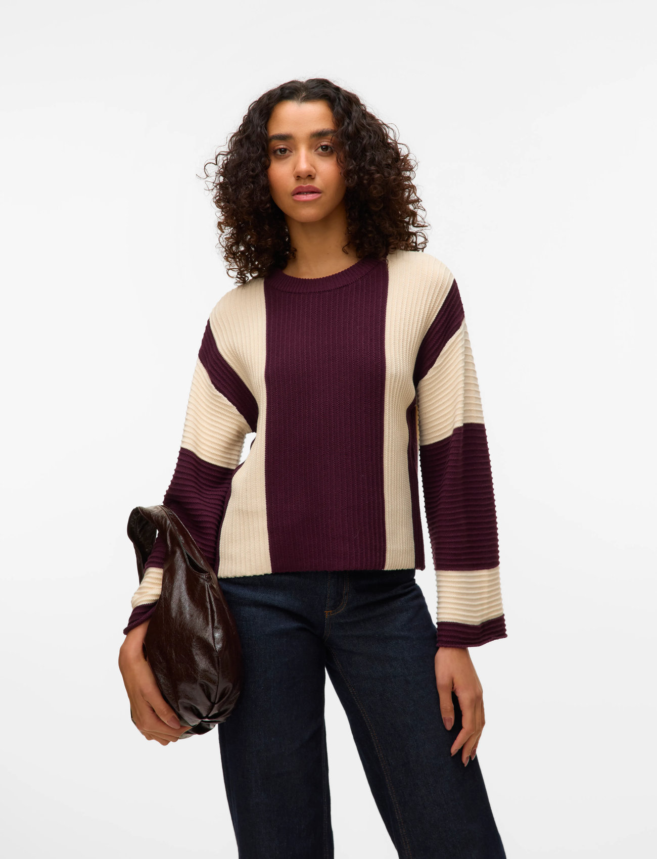 Vero Moda Vmgigi Ls O-Neck Pullover Lcs Rep, XL, Red, Strik > Trøjer, Dame