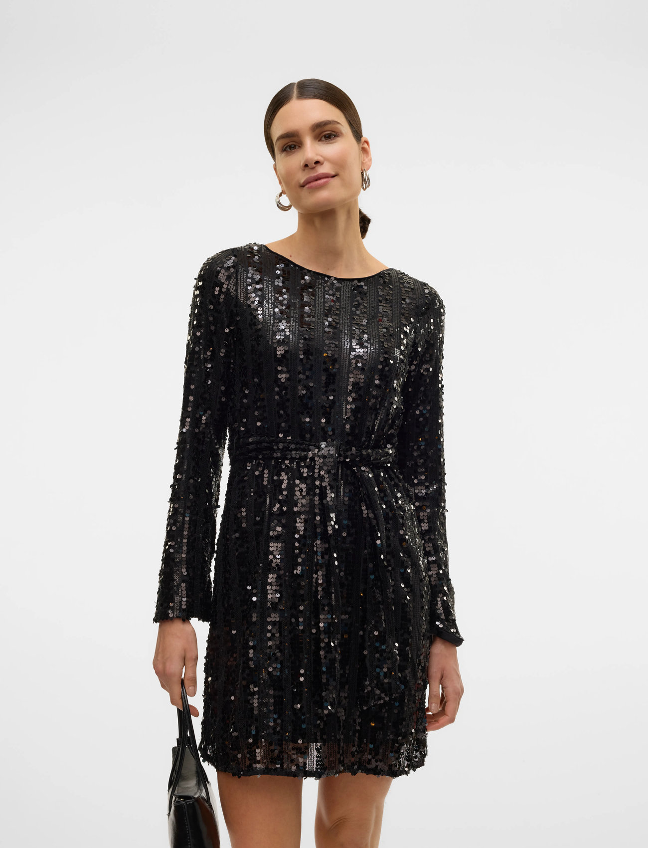 Vero Moda Vmefa Ls Short Dress Jrs, M, Black, Kjoler > Kort Kjole, Dame