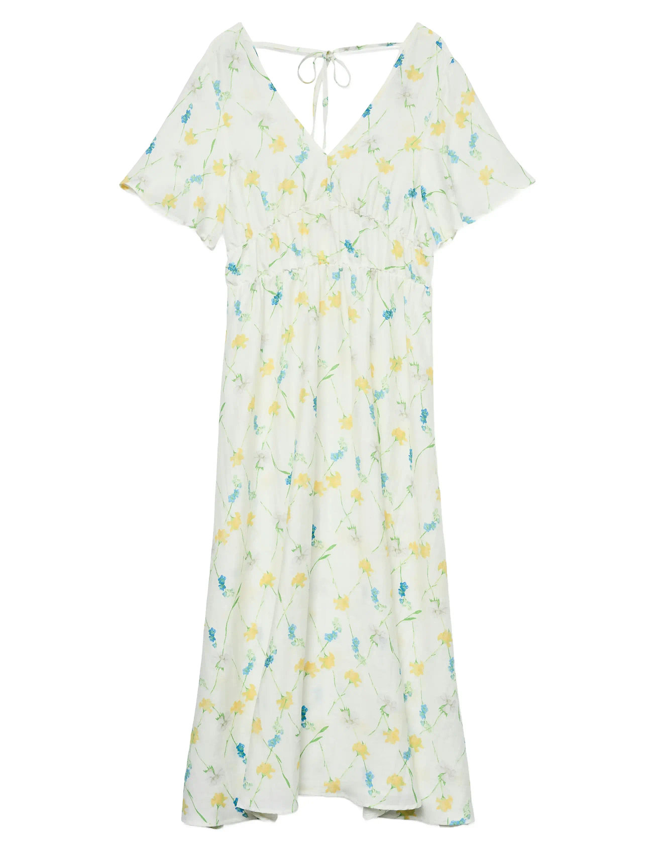 Vmflora Olga Ss 7/8 Dress Wvn Ga Knelang Kjole Multi/patterned Vero Moda