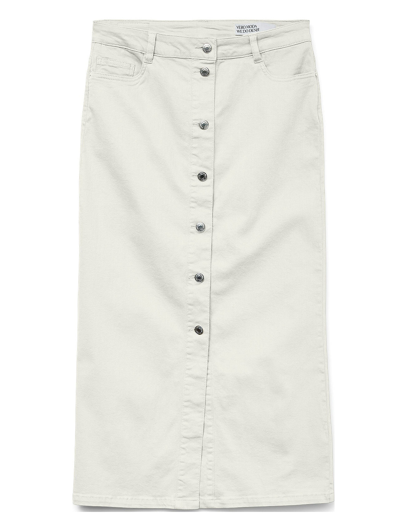 Vmwild Alvida Button Hr 7/8 Clr Skirt Skirts Knee-length & Midi Skirts White Vero Moda
