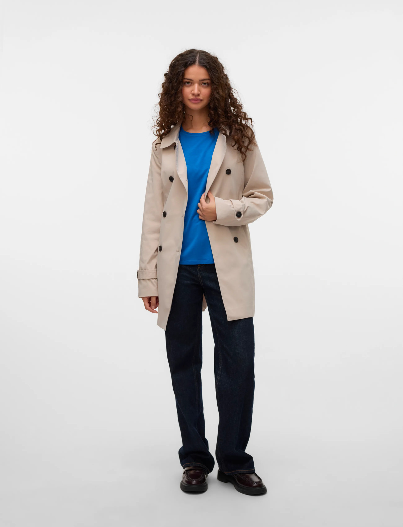Vero Moda Vmchelsea Olivia Trenchcoat Noos, S, Beige, Frakker > Trenchcoats, Dame