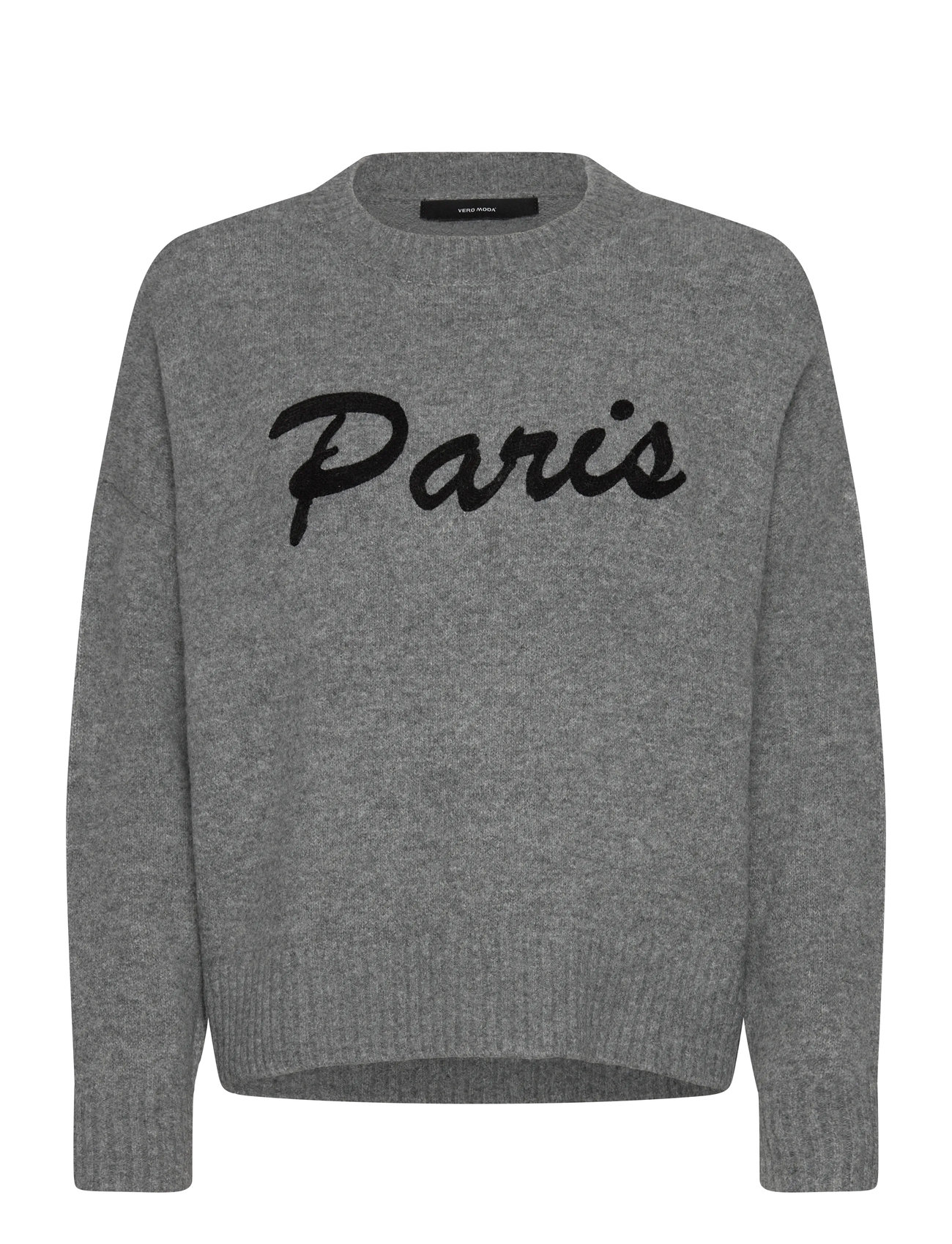 VERO MODA Vmboom Ls O-Neck Text Pullover Noos Grau - XL - Damen