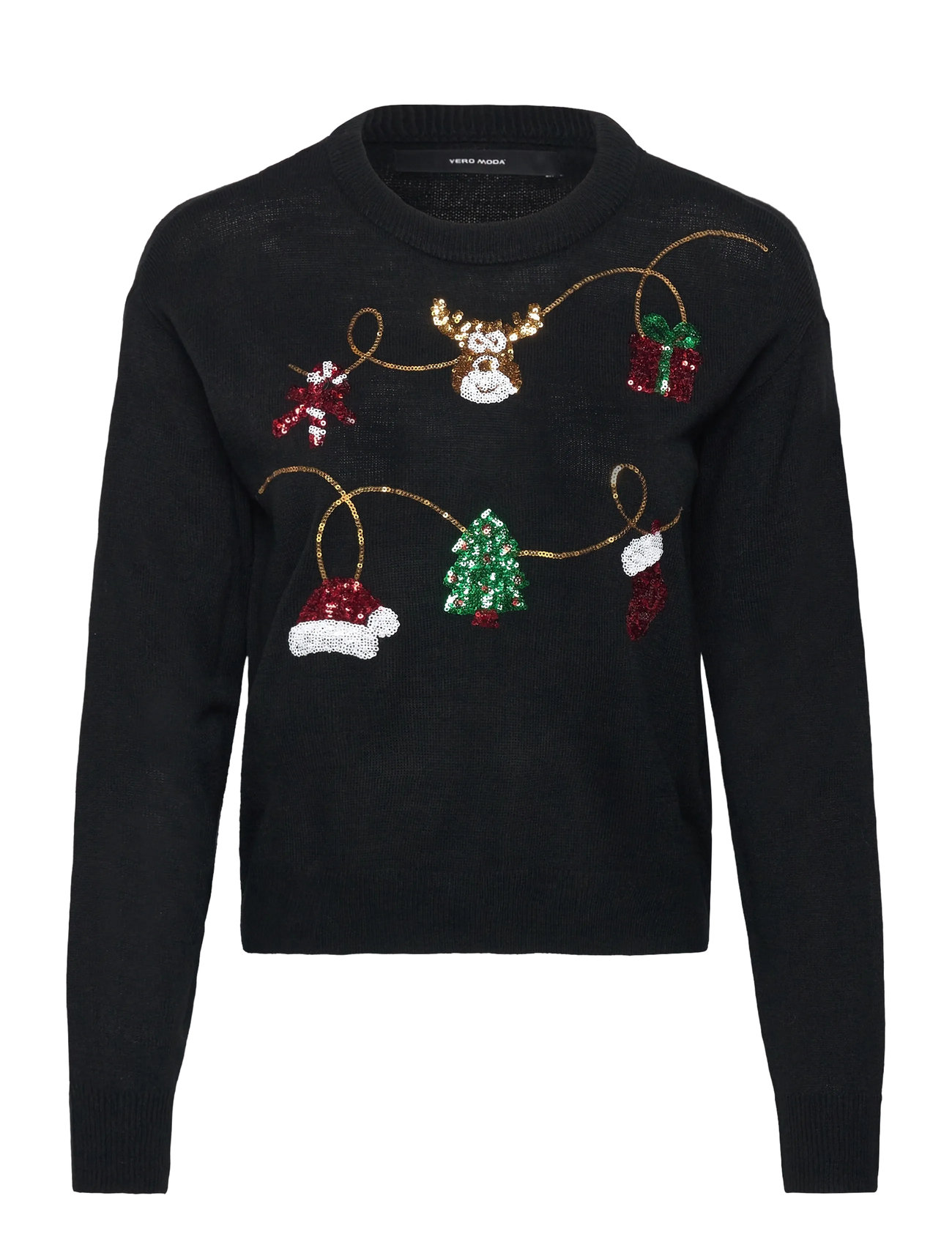 VERO MODA Vmglitter Ls O-Neck Xmas Box Schwarz - XS - Damen
