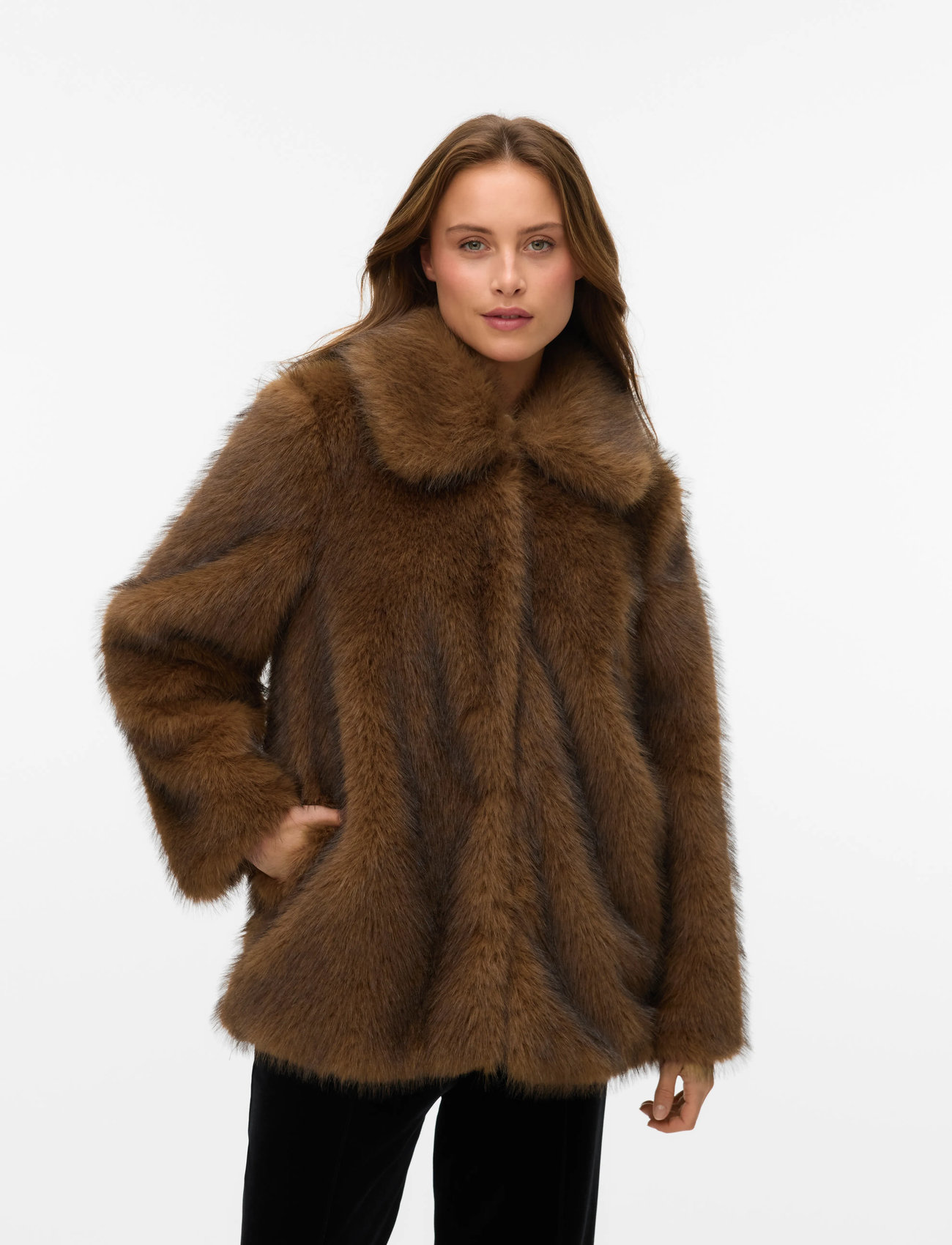 Vero Moda Vmgloria Jacket Prm, XS, Brown, Overtøj > Imiteret Pels, Dame