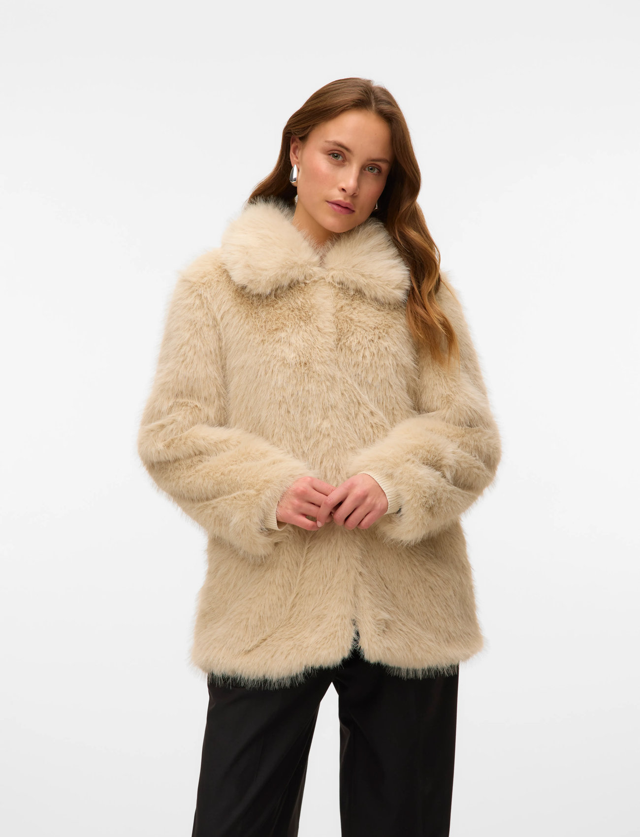 Vero Moda Vmgloria Jacket Prm, XL, Cream, Overtøj > Imiteret Pels, Dame