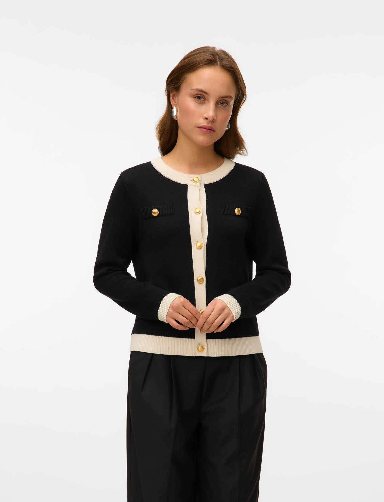 Vero Moda Vmoli Ls O-Neck Cardigan, XS, Black, Strik > Cardigans, Dame