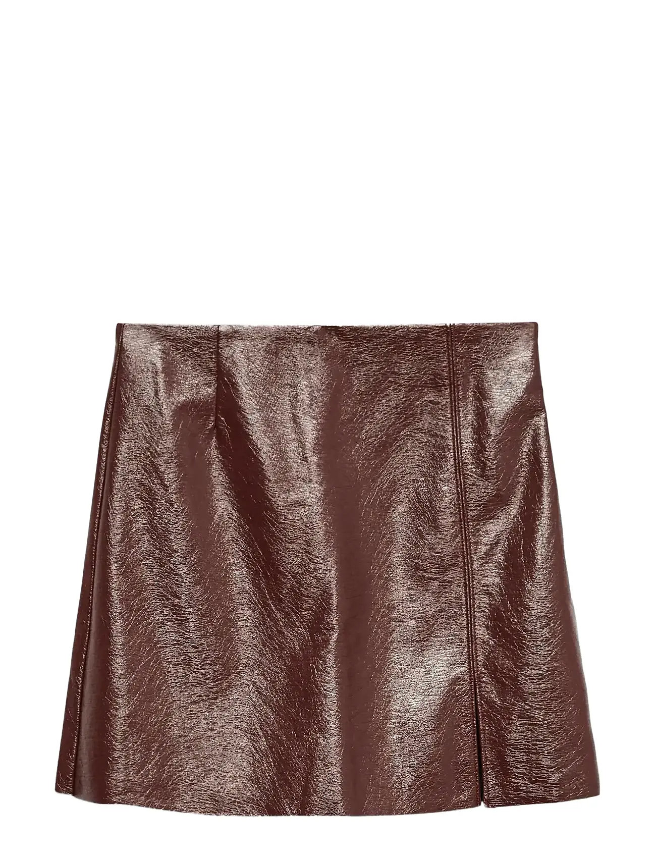 Vero Moda Vmnelly Hr Colored Vinyl Skirt Noos, XL, Brown, Nederdele > Korte Nederdele, Dame