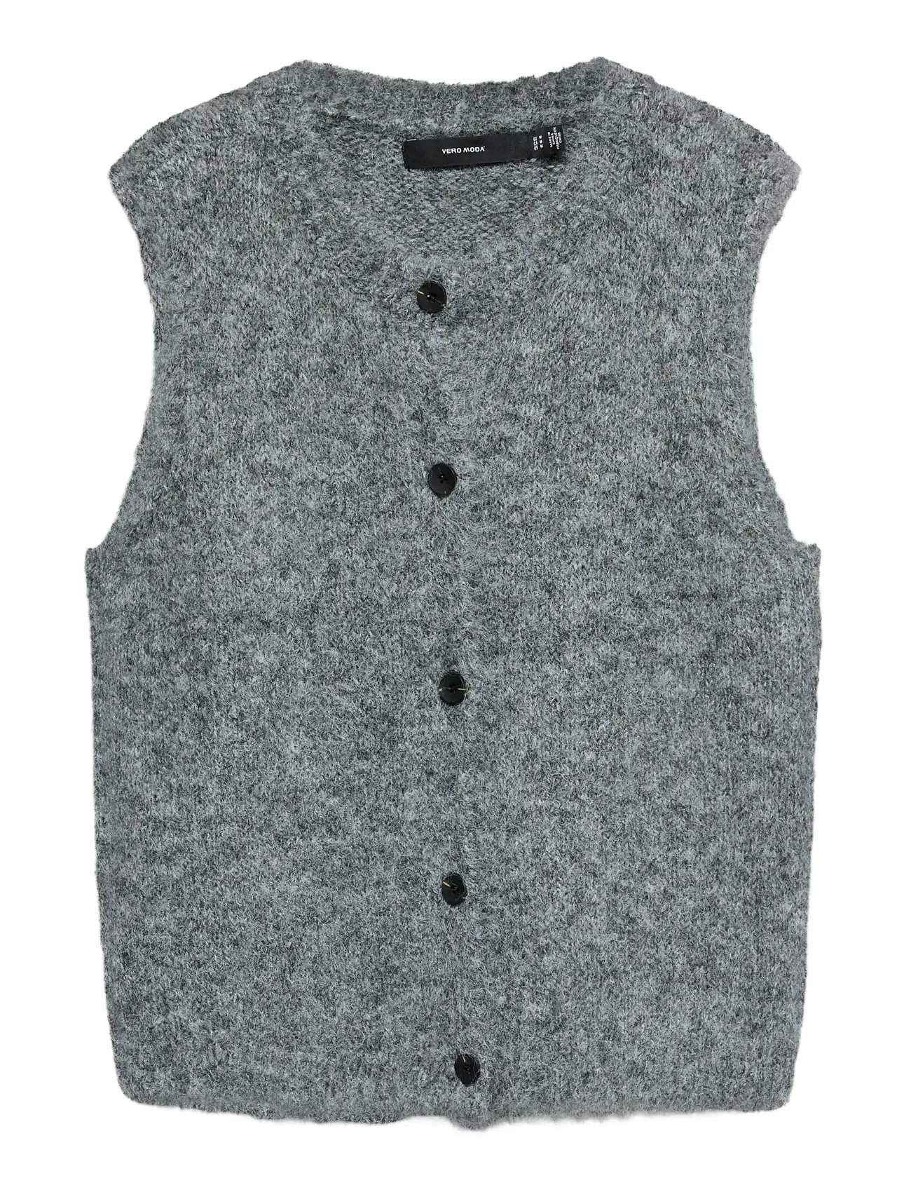 VERO MODA Vmnovah Sl O-Neck Button Vest Noos Grau - XS - Damen
