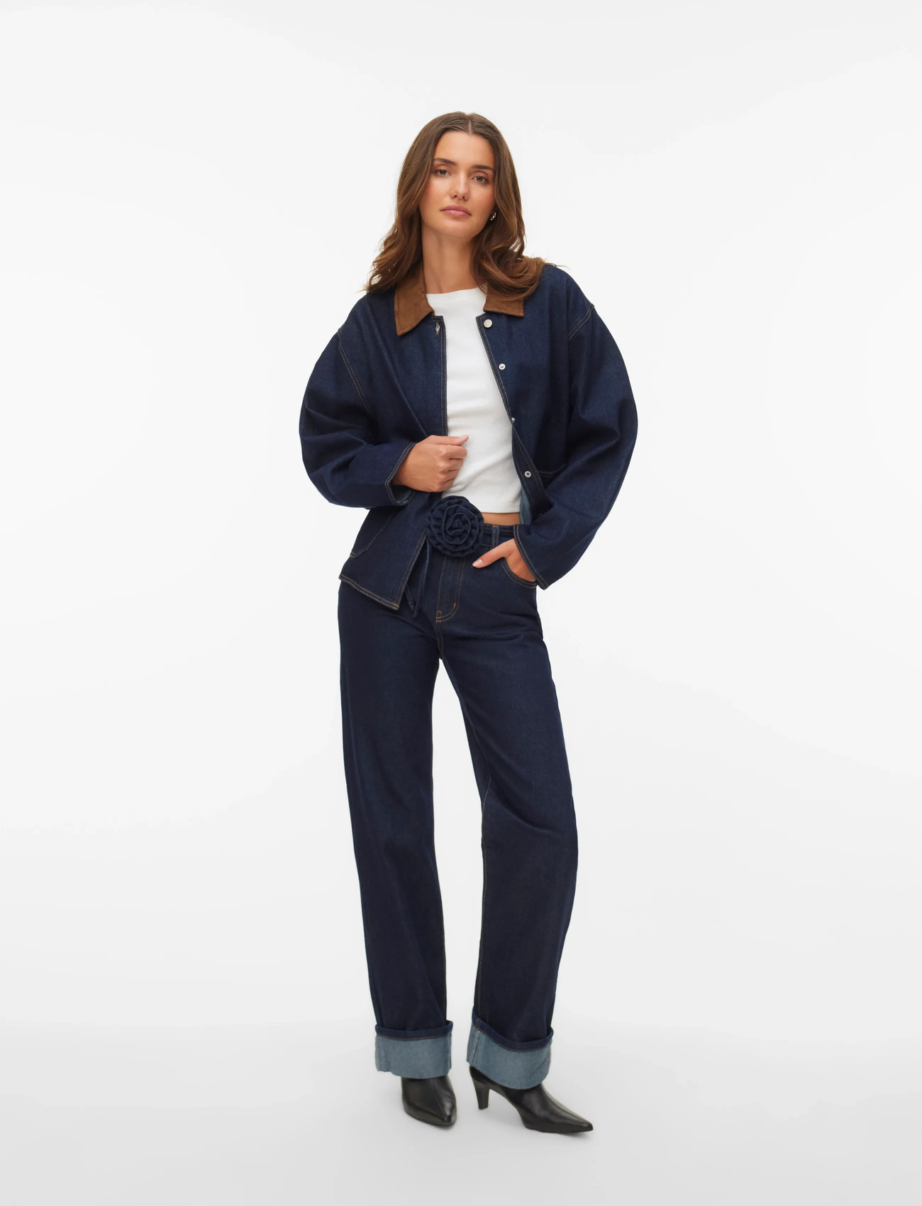 Vero Moda Vmallison Mr Straight Rosebelt Jns Si346, 32 x 32, Blue, Jeans > Lige-Almindelige, Dame