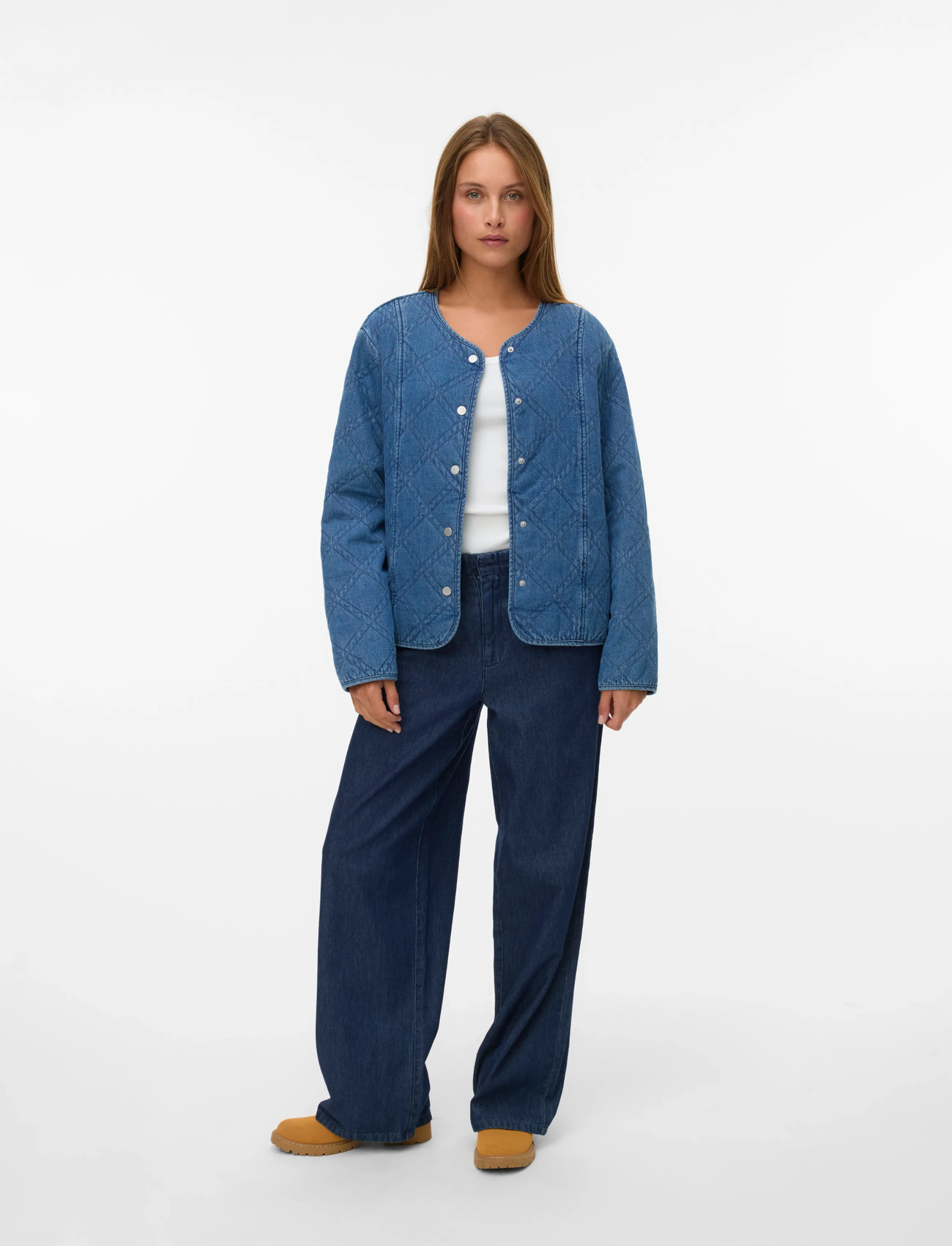 Vero Moda Vmera Ls Quilted Dnm Jacket Si343, M, Blue, Jakker > Denim, Dame