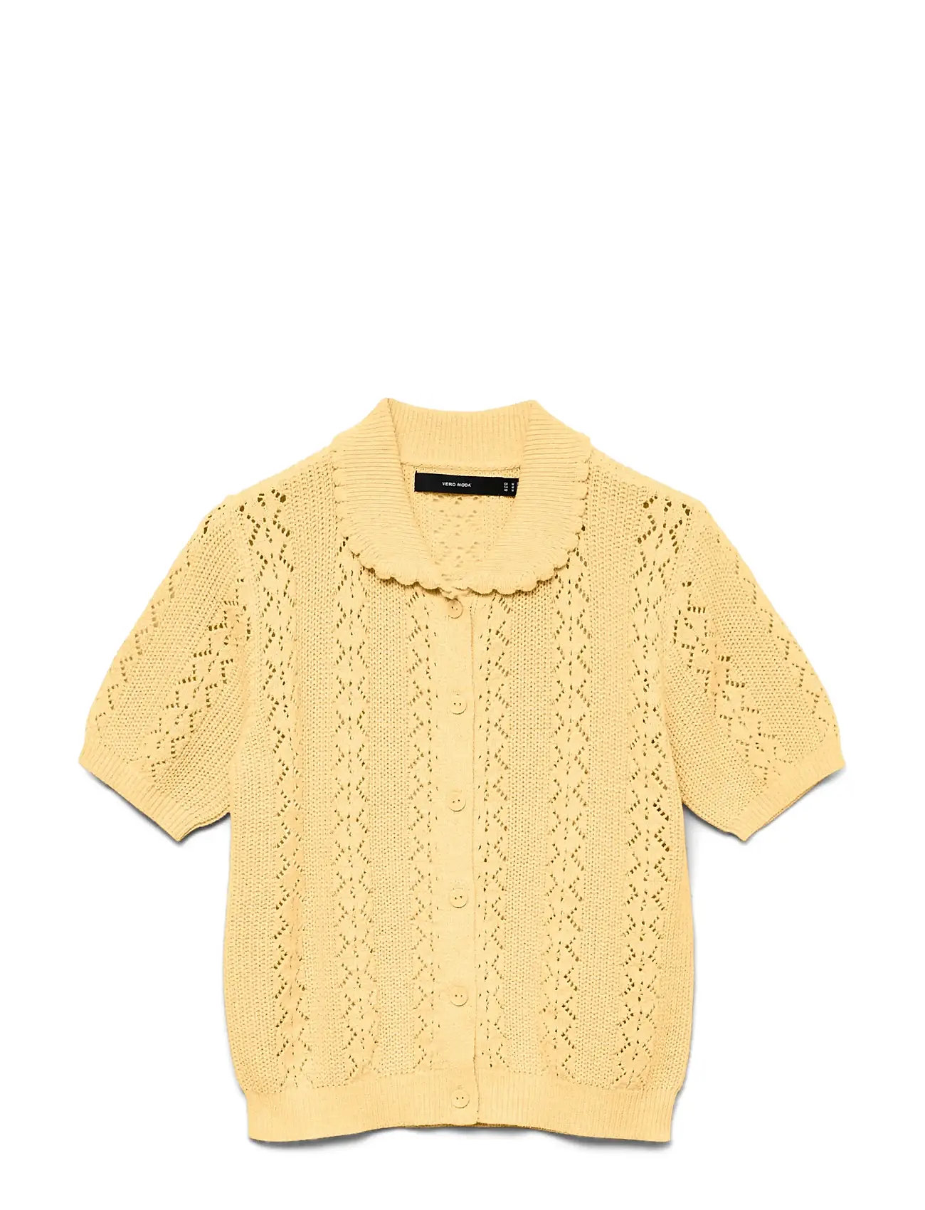 VERO MODA Vmdaria Ss Poloneck Cardigan Gelb - L - Damen