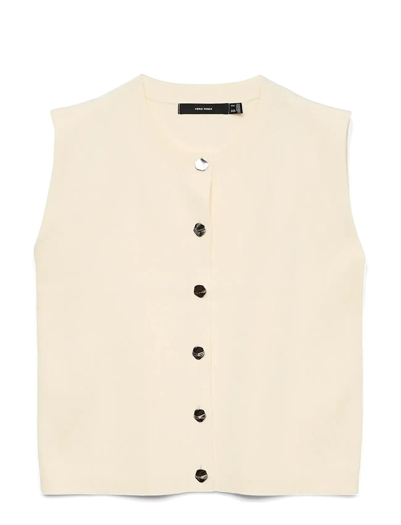 VERO MODA Vmgold Sl O-Neck Button Vest Boo Beige - S - Damen