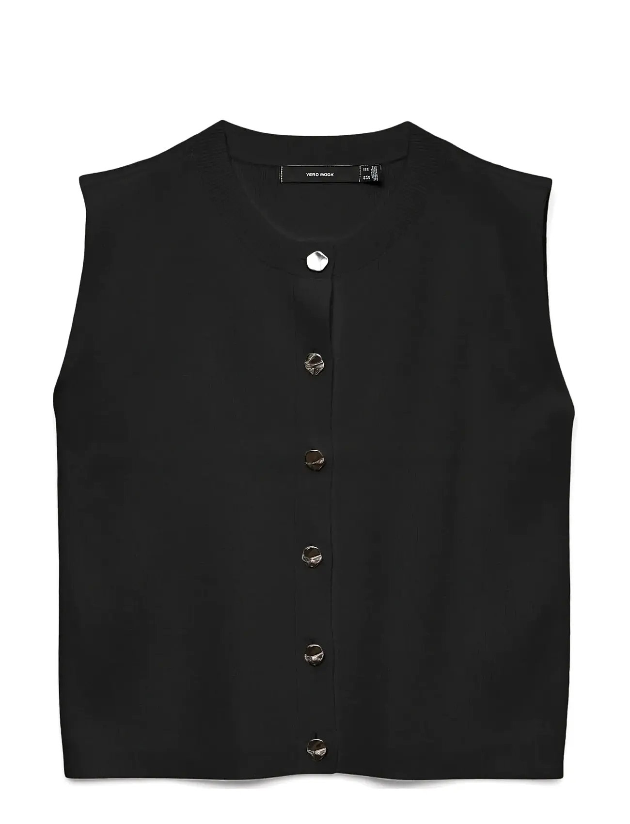 VERO MODA Vmgold Sl O-Neck Button Vest Boo Schwarz - S - Damen