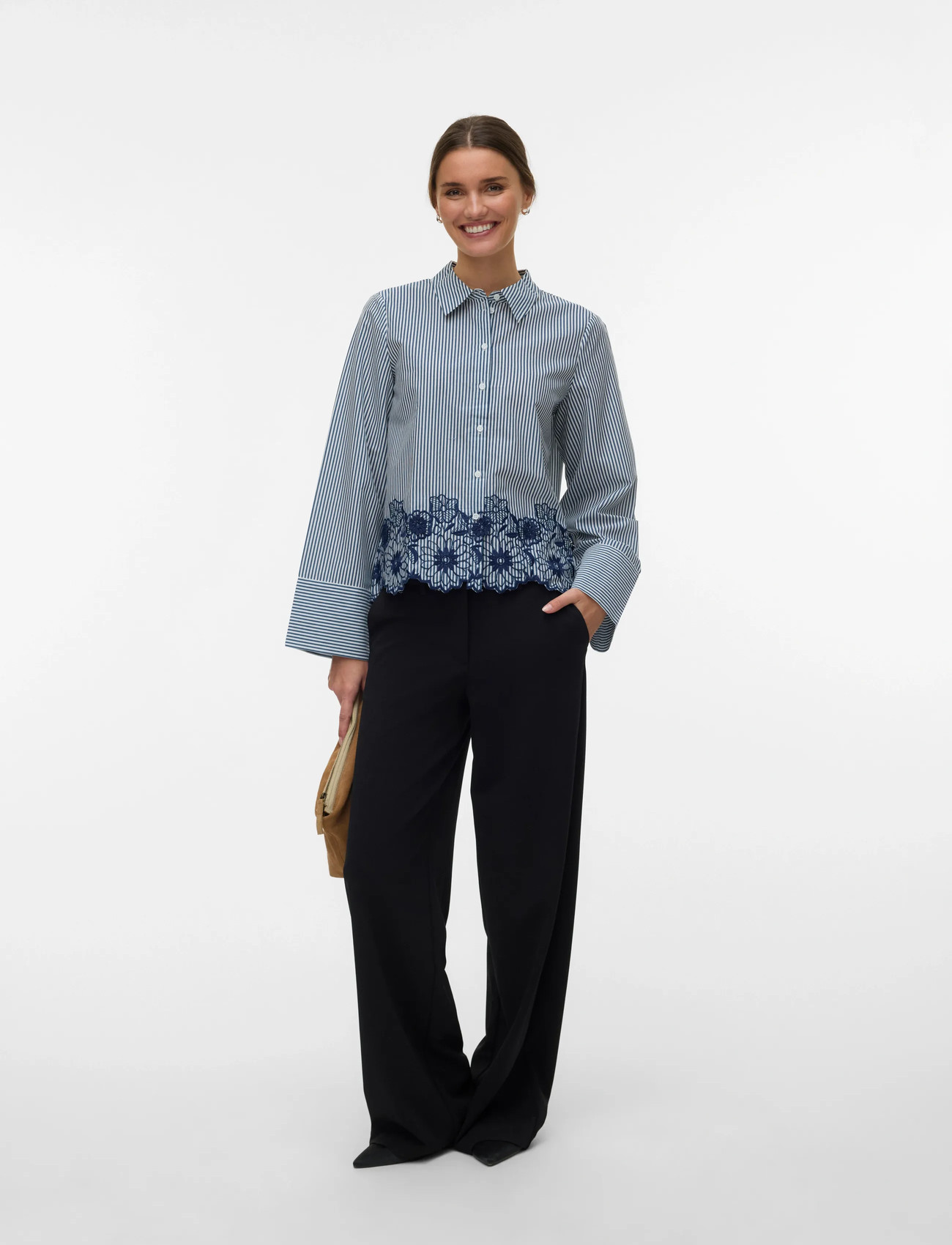 Vero Moda Vmmary Ls Shirt Wvn Ga, XS, Navy, Skjorter > Langærmede, Dame