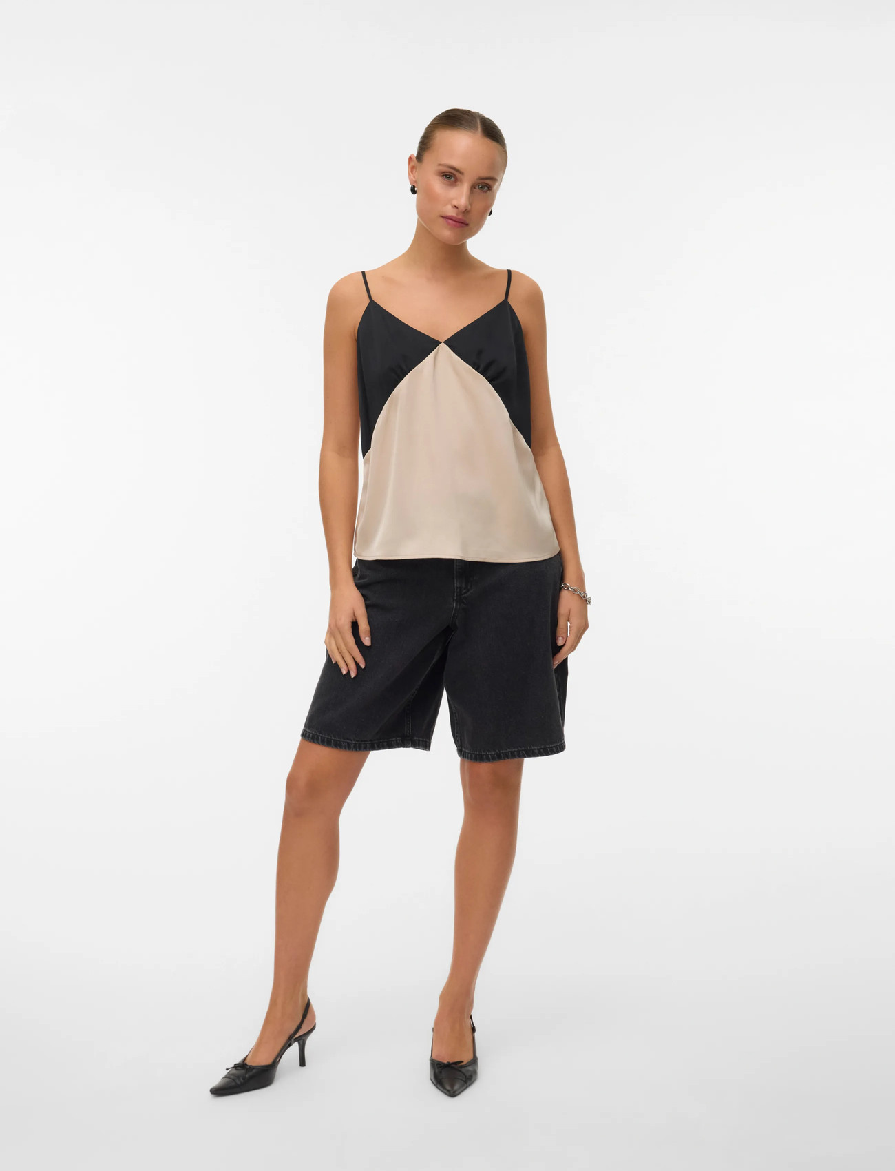 Vero Moda Vmjoy Singlet Top Wvn Btq, XS, Cream, T-Shirts & Toppe > Uden Ærmer, Dame