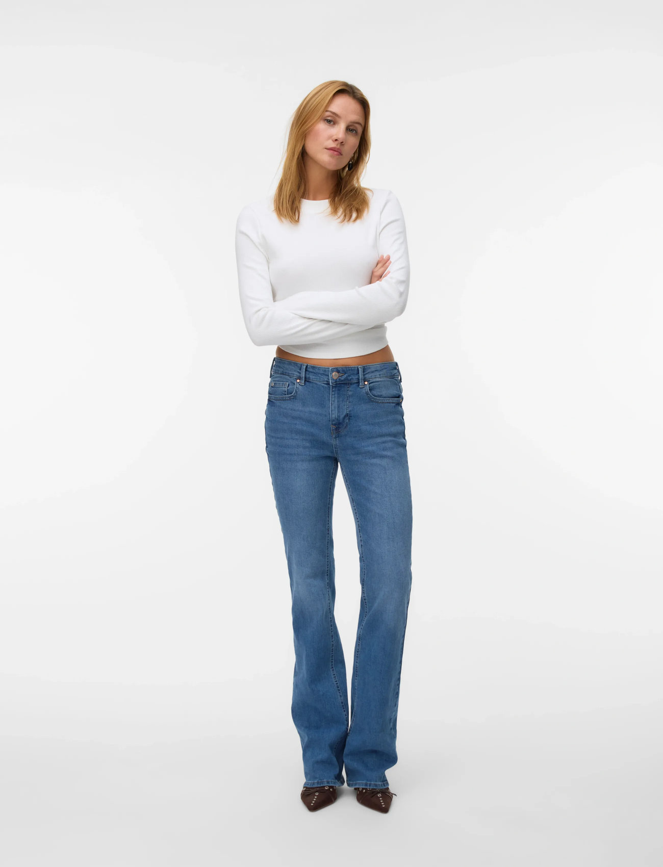 Vero Moda Vmflash Mr Flared Pocket Jns Ra3042 Noos, S x 32, Blue, Jeans > Flares, Dame