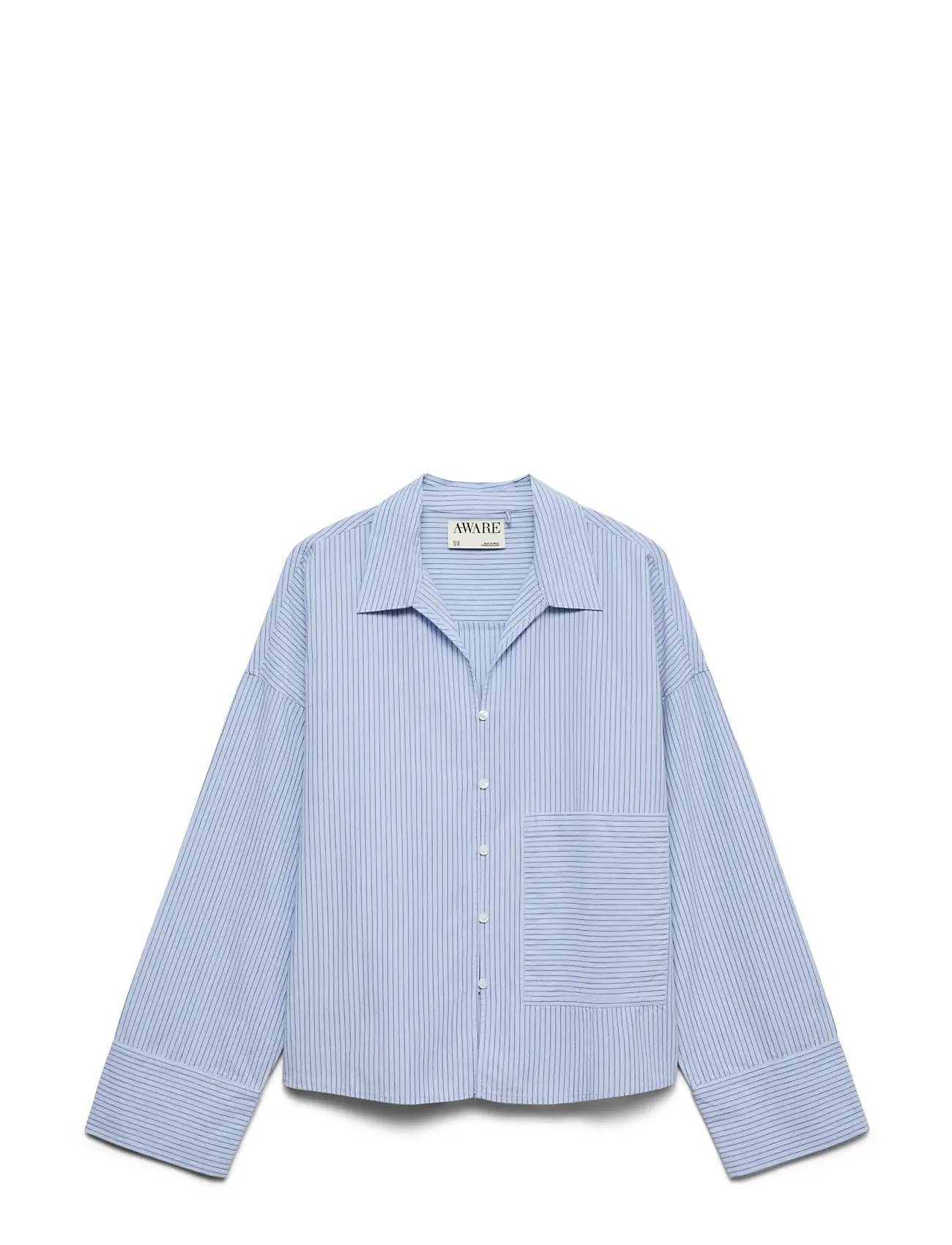 VERO MODA Awally Ls Boxy Shirt Blau - S - Damen
