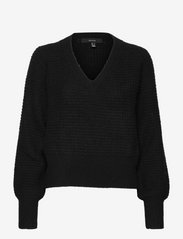 Vero Moda - VMALLISON LS V-NECK BLOUSE GA BF - swetry - black - 0