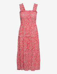 Vero Moda VMJENNY SL SMOCK CALF Sukienka letnia spicy orange VE121C38G-H11 - UbierzmySie.pl