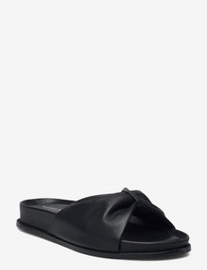 VMMIEL LEATHER SANDAL - platta sandaler - black