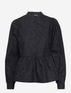 VMCAMMI LS PEPLUM SHIRT EXP - långärmade skjortor - black